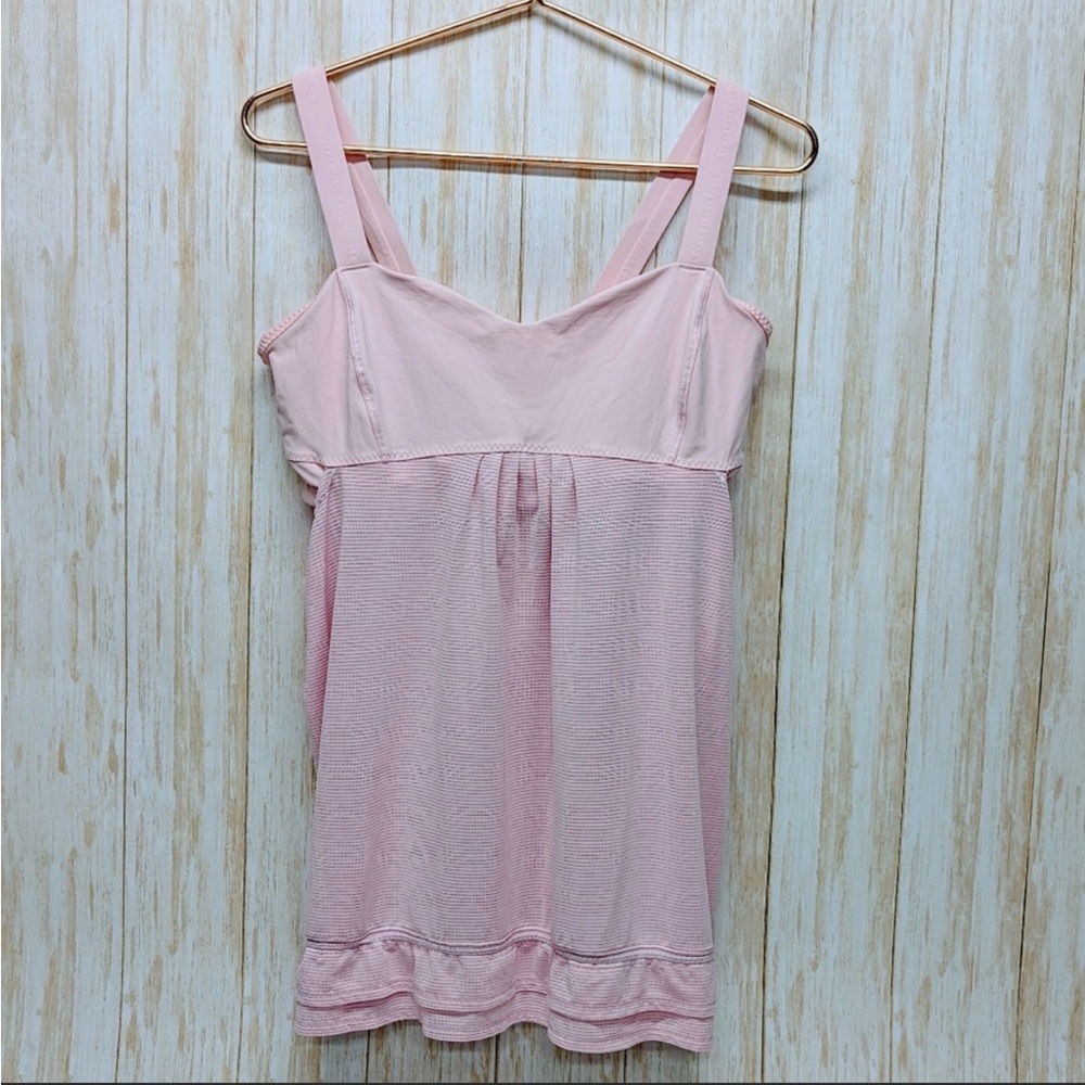 Lululemon, back on track pink tank size12